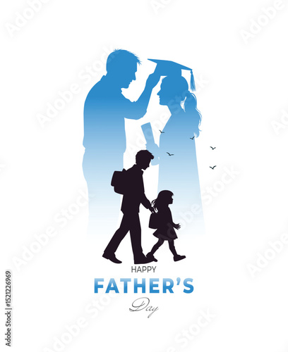  Father's Day Silhouette Art Showing Growth and Graduation