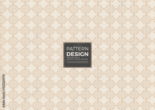 Beige Seamless Pattern Design with Ornate Floral Motifs