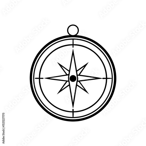 treasure compass on white background 