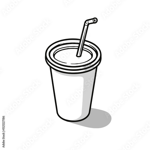 Soft drink cup illustration for beverage culture and fast food dining