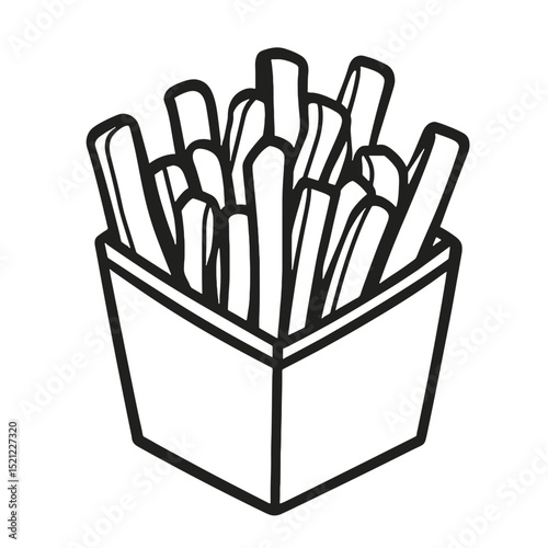 French fries illustration for fast food culture and culinary enjoyment