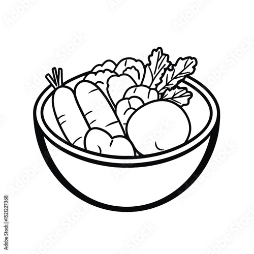 Fresh vegetable bowl illustration for healthy eating and wellness
