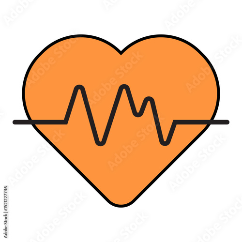 Heart and Heartbeat Symbol for Health and Medical Care Illustration