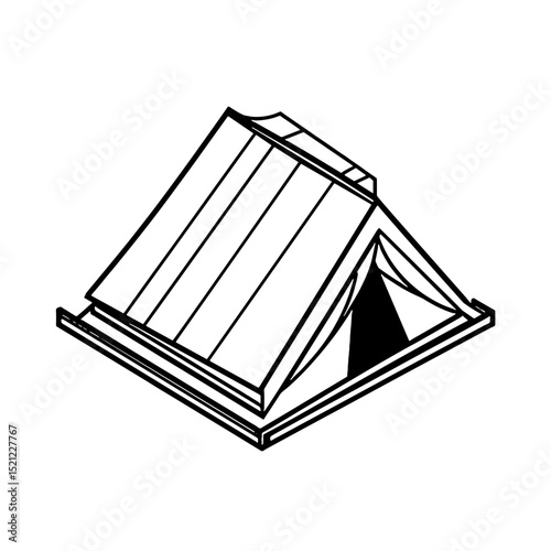 Camping tent illustration for outdoor adventures and nature exploration