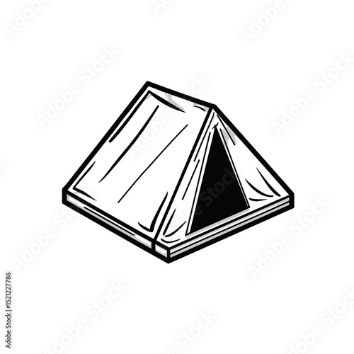 Camping tent illustration for outdoor adventure and nature exploration
