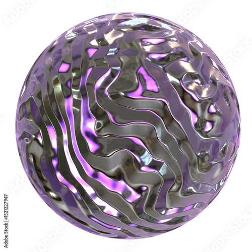 Metallic Abstract 3d icon illustration
