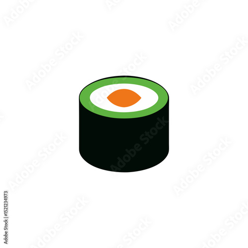 sushi roll on white background  .svg