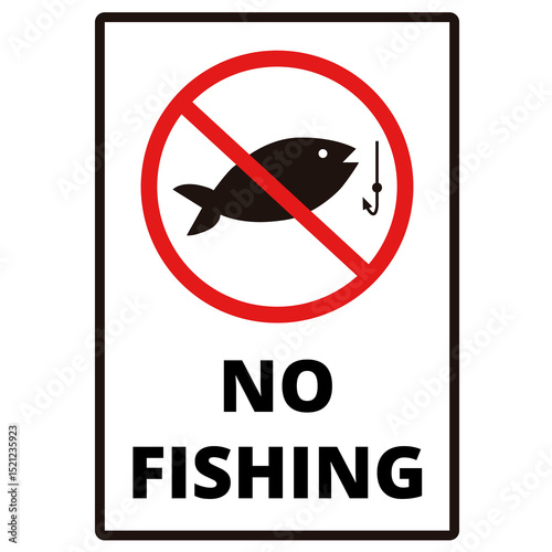 No fishing sign isolated on a white background