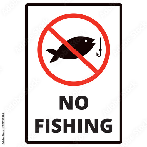 No fishing sign isolated on a white background