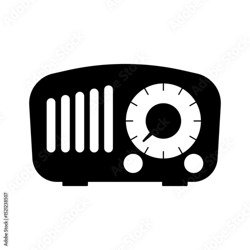 Retro portable radio silhouette stencil template for vintage designs nostalgic decor projects scrapbooking wall art posters decals