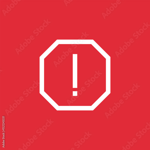 Caution warning red sign symbol icon vector illustration