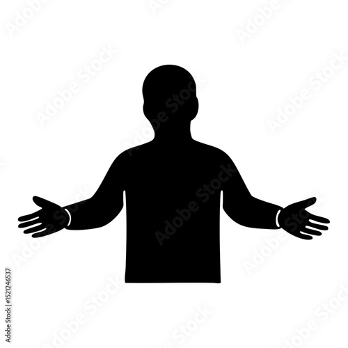 Silhouette of person shrugging or questioning
