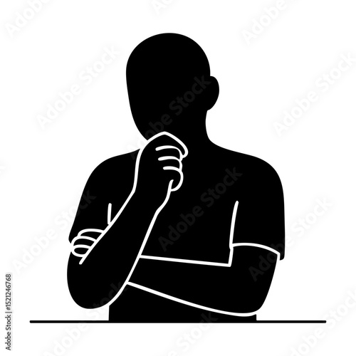 Silhouette of person thinking or pondering