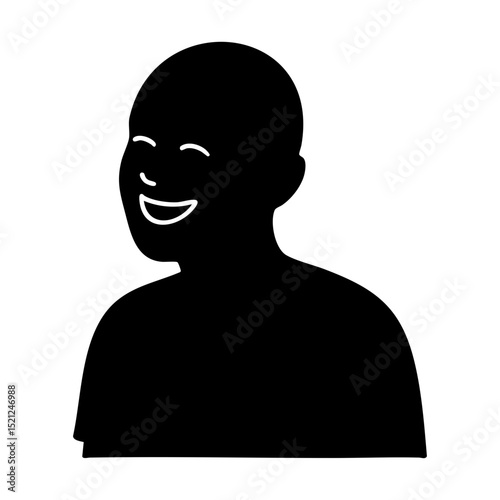 Silhouette of happy person smiling
