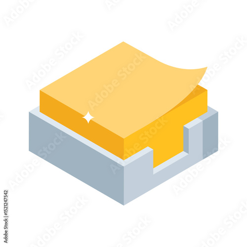Trendy isometric style icon showing file organizer stack
