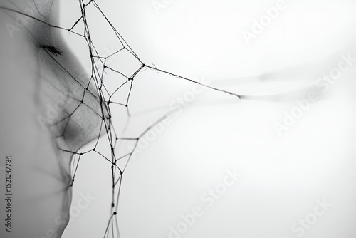 A single, suspended thread with no visible connection, representing the fragility of existence and the tenuous connections we form in life