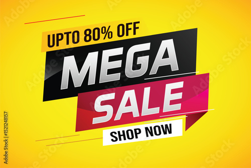 mega sale word concept vector illustration with lines and 3d style, landing page, template, ui, web, mobile app, poster, banner, flyer, background, gift card, coupon, label, wallpaper
