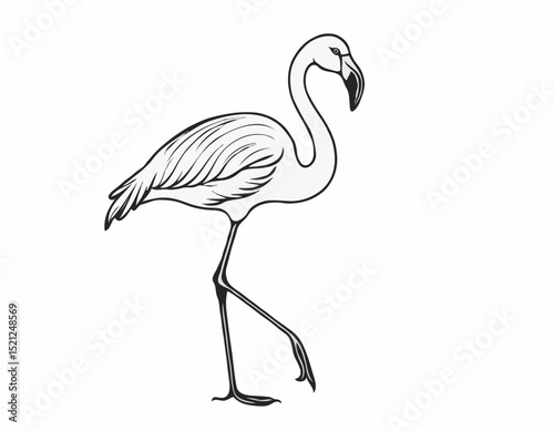 Delicate Flamingo Line Art Design Symbolizing Beauty and Grace