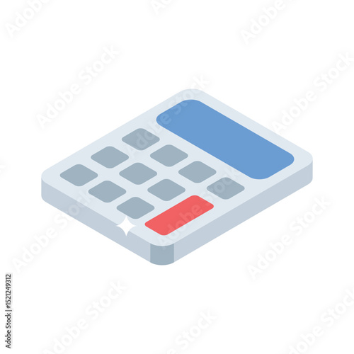 Check out this isometric icon of calculator with display