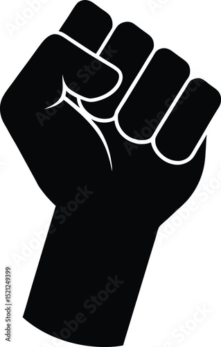 Black power fist silhouette symbol of strength solidarity and resistance against oppression