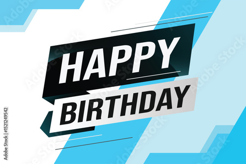 happy birthday word concept vector illustration with lines modern futuristic 3d style for landing page template web mobile app poster banner flyer background gift card coupon label wallpaper 