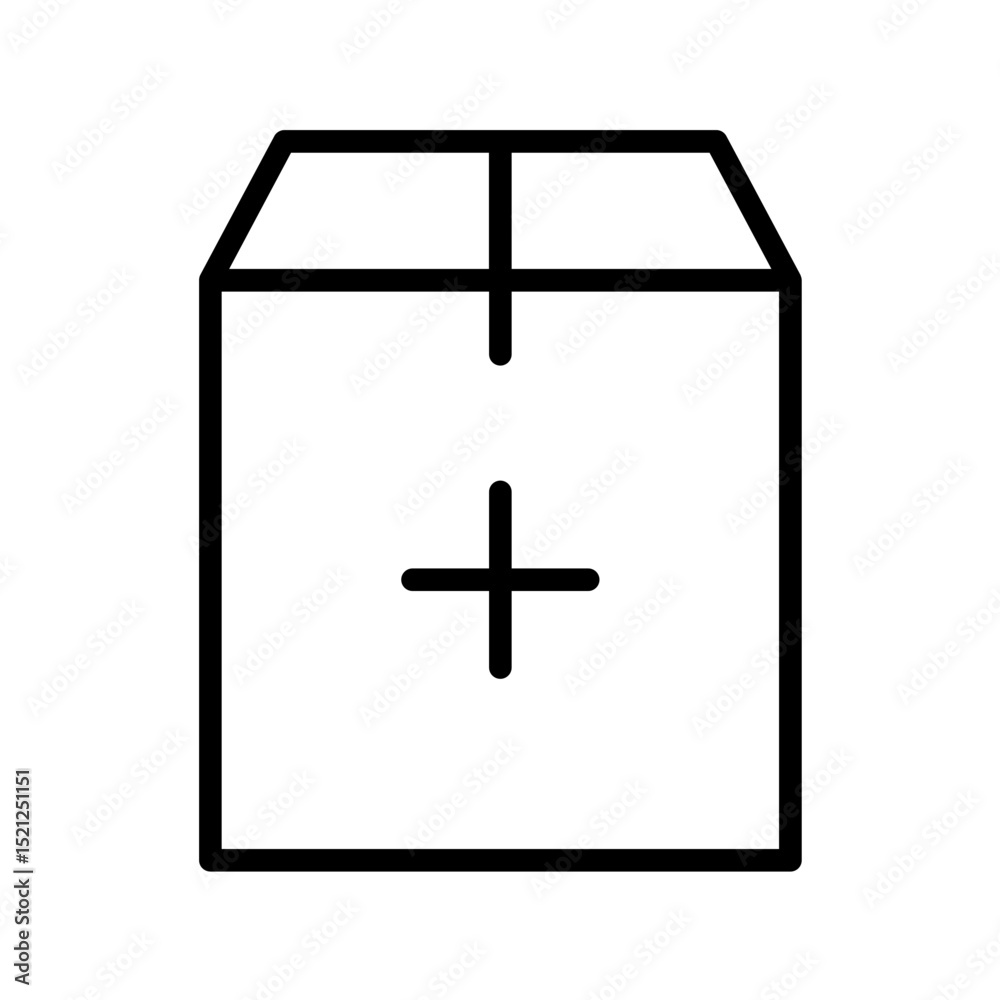 Fototapeta premium Box Vector Outline Icon. Shipping symbol.