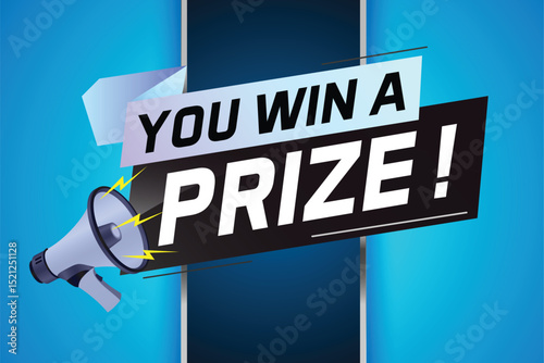 Enter to win prizes word concept vector illustration with megaphone and 3d style for use landing page, template, ui, web, mobile app, poster, banner, flyer, background, gift card, coupon, wallpaper 