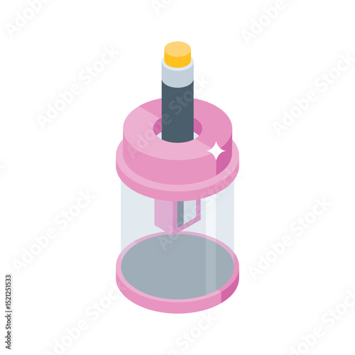 A visually appealing isometric icon of pencil sharpener tool