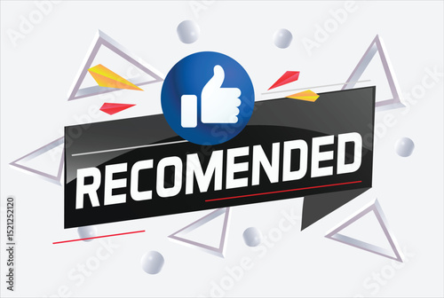 Recommended word concept vector illustration with lines modern futuristic 3d style for landing page template web mobile app poster banner flyer background gift card coupon label	