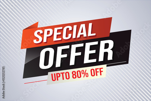 Special offer word concept vector illustration red modern futuristic 3d style for landing page template ui web mobile app poster banner flyer background gift card coupon label wallpaper 