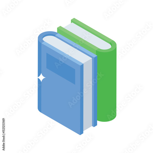 Check out this isometric icon of stacked school books