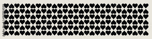 Seamless black and white heart pattern for banners, backgrounds, fabric design, home decor.	
