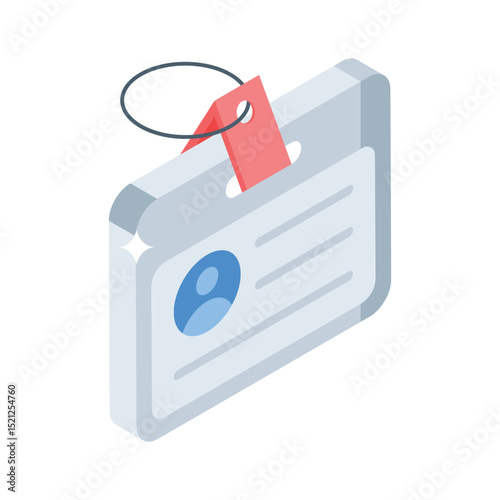 A captivating isometric icon showing student id badge