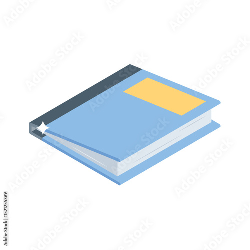 Visually engaging isometric style icon of school book