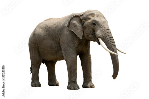 vector illustration of an elephant with clean lines and simplified details, isolated on white background 