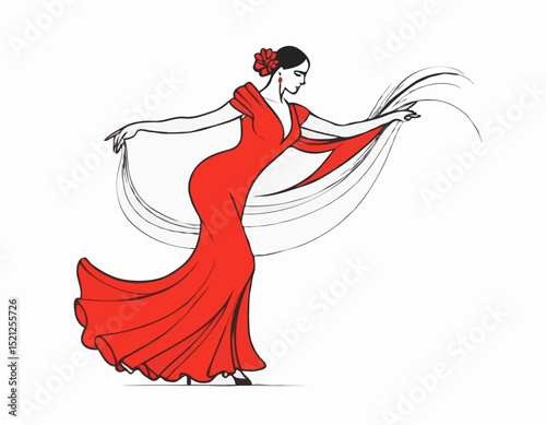 Flamenco Dancer Line Drawing