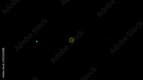Circle burst and  fireworks explosion line shape blast for Video Decoration black Screen Background 4K, fireworks, celebrate, explosion, festival, festive, exploding, explode, burst, circle. 4k