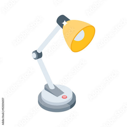 Easy to edit isometric style icon of study desk lamp