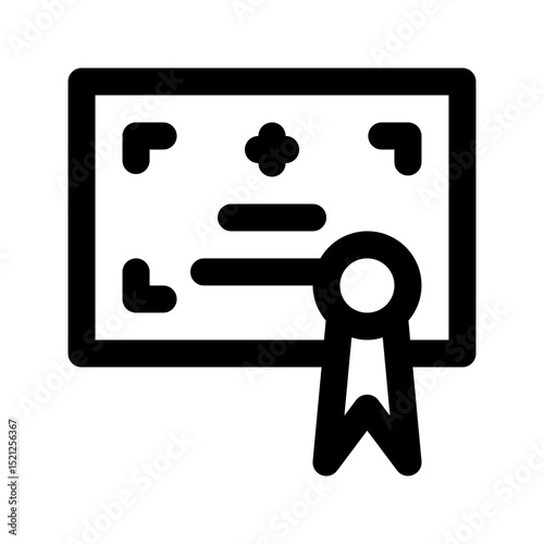 Certificate icon. Perfect for medical credentials or education UI.