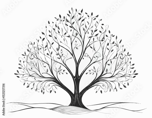 Scandinavian Style Tree Line Art