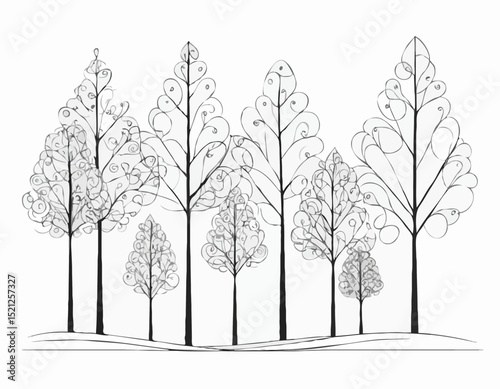 Scandinavian Style Tree Line Art