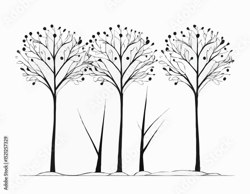Scandinavian Style Tree Line Art