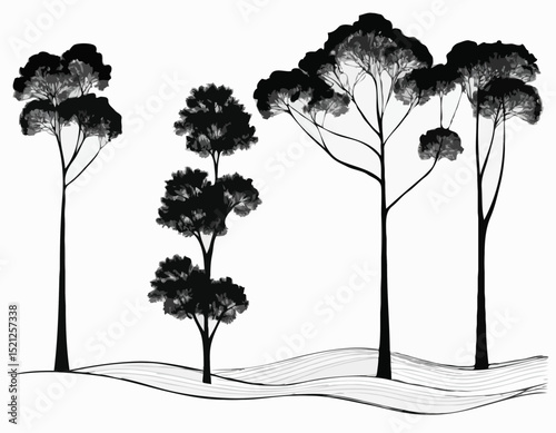 Scandinavian Style Tree Line Art