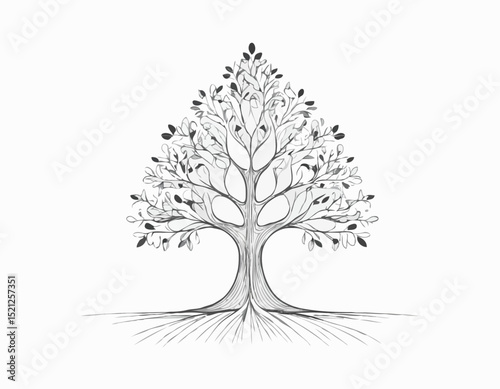 Scandinavian Style Tree Line Art