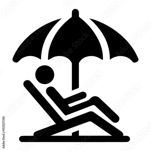 Vector Illustration of an Umbrella, Beach Relaxation Pictogram