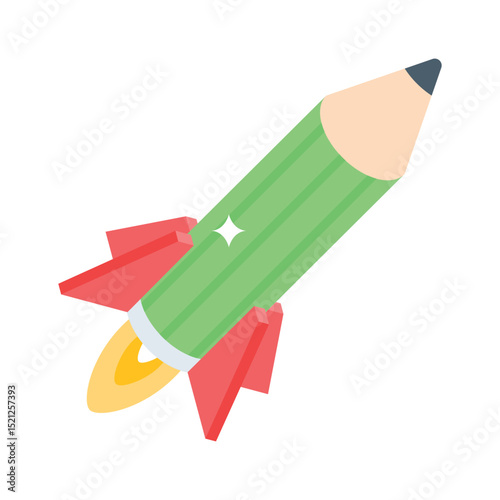 A captivating isometric icon of sharp pencil drawing tool