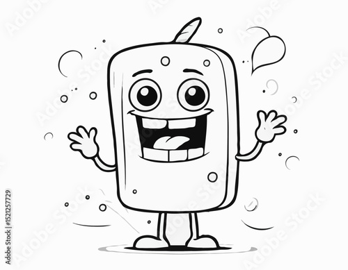Playful Graffiti Line Art Character Design with Exaggerated Features and Bold Outlines, Perfect for Animation, Children's Books, and Whimsical Illustration Projects.