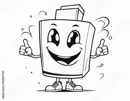 Playful Graffiti Line Art Character Design with Exaggerated Features and Bold Outlines, Perfect for Animation, Children's Books, and Whimsical Illustration Projects.