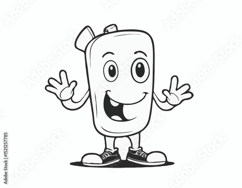 Playful Graffiti Line Art Character Design with Exaggerated Features and Bold Outlines, Perfect for Animation, Children's Books, and Whimsical Illustration Projects.