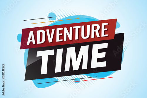 Adventure time word concept vector illustration with lines 3d style for social media landing page, template, ui, web, mobile app, poster, banner, flyer, background, gift card, coupon, label, wallpaper